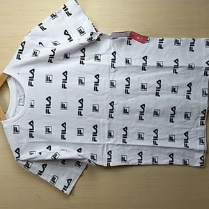 Fila Boys t-shirt white & black size 18 XL Brand New w Tags
